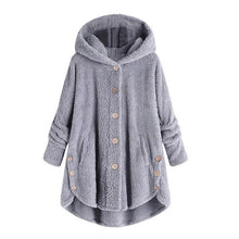 Load image into Gallery viewer, Thickened Loose Cardigan Winter Button Hoodie Coat 2019 Women Slim Fit Faux Fur Long Sleeve Plus size 5XL Warm Jacket Outwear