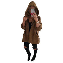Load image into Gallery viewer, Autumn Winter Women Hoodies Sweatshirts With Hooded Fleece Zipper Pocket Coat Thick Warm Long Sleeved Casual Coat