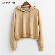 Load image into Gallery viewer, New Brand An Mo Yan Spring And Summer Women&#39;s Harajuku Hoodie Shorts Fashion Blue Pullover Sweet Style Sweatshirt Women Top