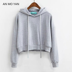New Brand An Mo Yan Spring And Summer Women's Harajuku Hoodie Shorts Fashion Blue Pullover Sweet Style Sweatshirt Women Top