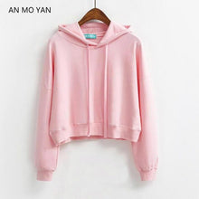 Load image into Gallery viewer, New Brand An Mo Yan Spring And Summer Women&#39;s Harajuku Hoodie Shorts Fashion Blue Pullover Sweet Style Sweatshirt Women Top