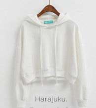 Load image into Gallery viewer, New Brand An Mo Yan Spring And Summer Women&#39;s Harajuku Hoodie Shorts Fashion Blue Pullover Sweet Style Sweatshirt Women Top