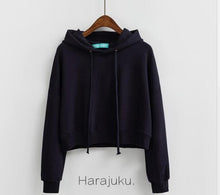 Load image into Gallery viewer, New Brand An Mo Yan Spring And Summer Women&#39;s Harajuku Hoodie Shorts Fashion Blue Pullover Sweet Style Sweatshirt Women Top