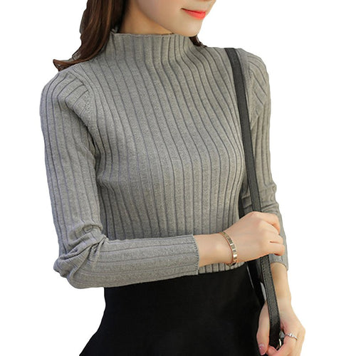 Autumn Winter Fashion Turtleneck Sweater Women Knitted Shorts Sweater Plus Size Casual Female Sweater YP1204