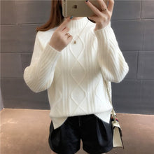 Load image into Gallery viewer, 2018 half-turtleneck sweater women hedging thick loose students fall and winter sweaters women long sleeve shorts tide